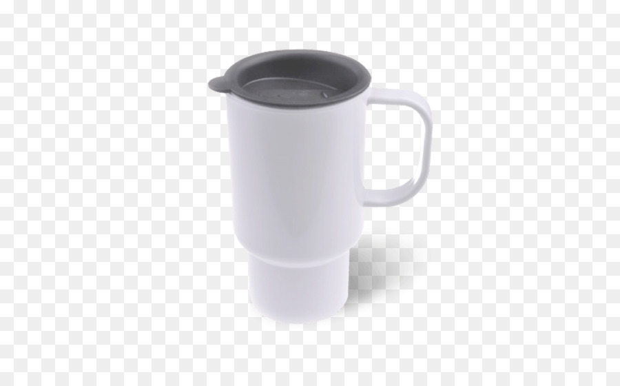 Mug Putih Dengan Gagang Merah，Cangkir PNG