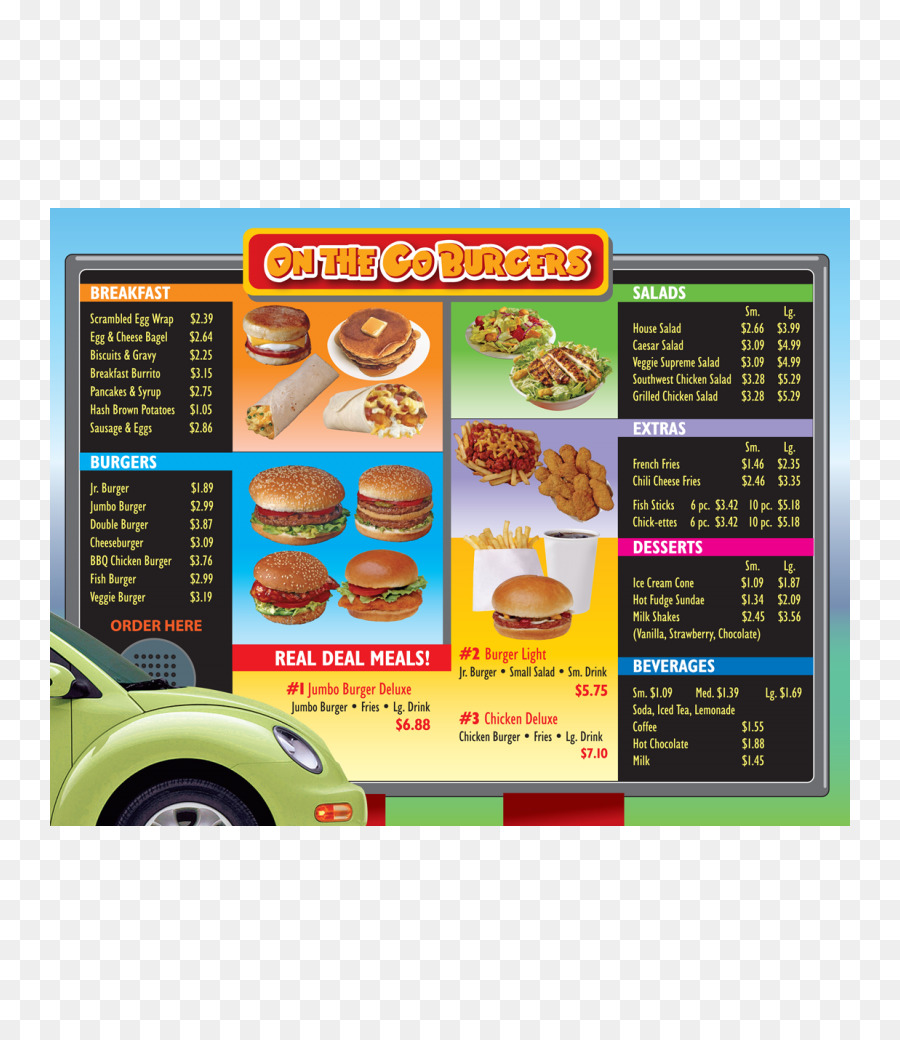 Makanan Cepat Saji，Menu PNG