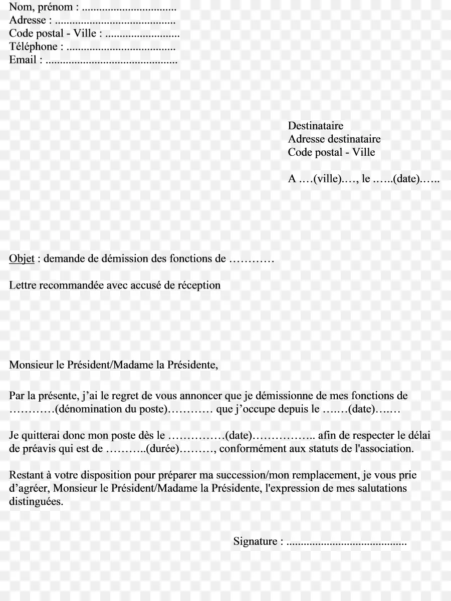 Surat，Pengunduran Diri Dalam Hukum Perancis PNG
