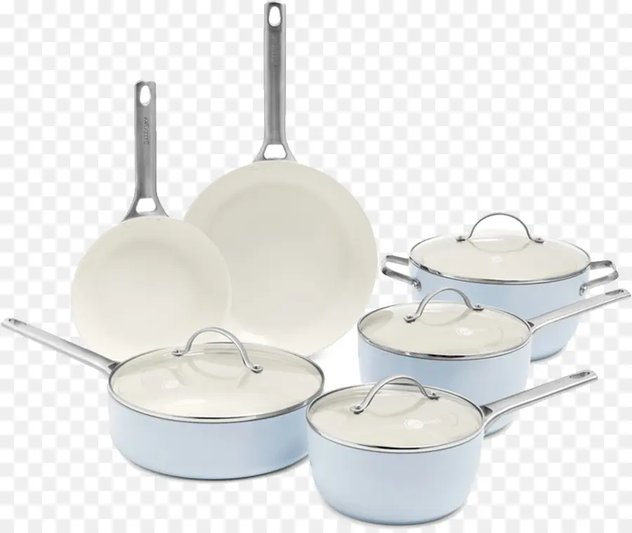 Set Peralatan Masak Berwarna Putih，Pot PNG