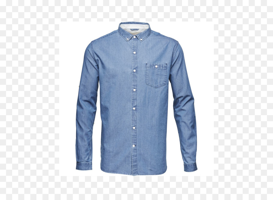 Kemeja Denim，Biru PNG