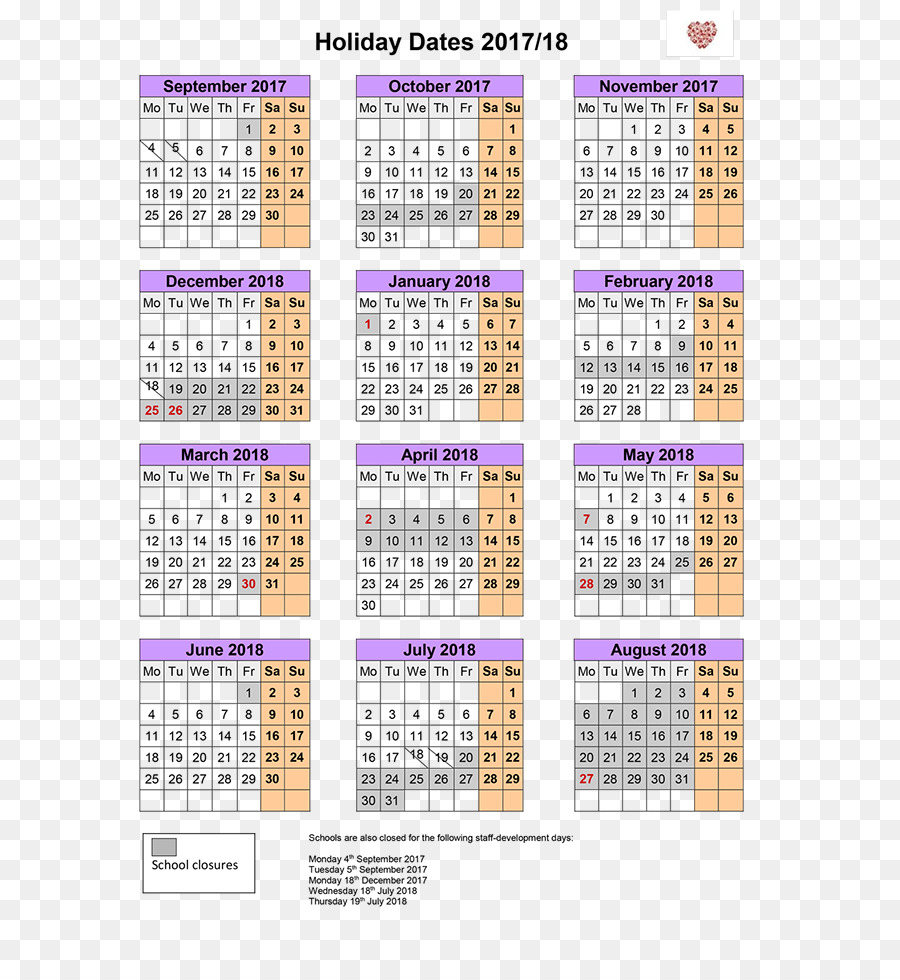 Kalender，Liburan Sekolah PNG