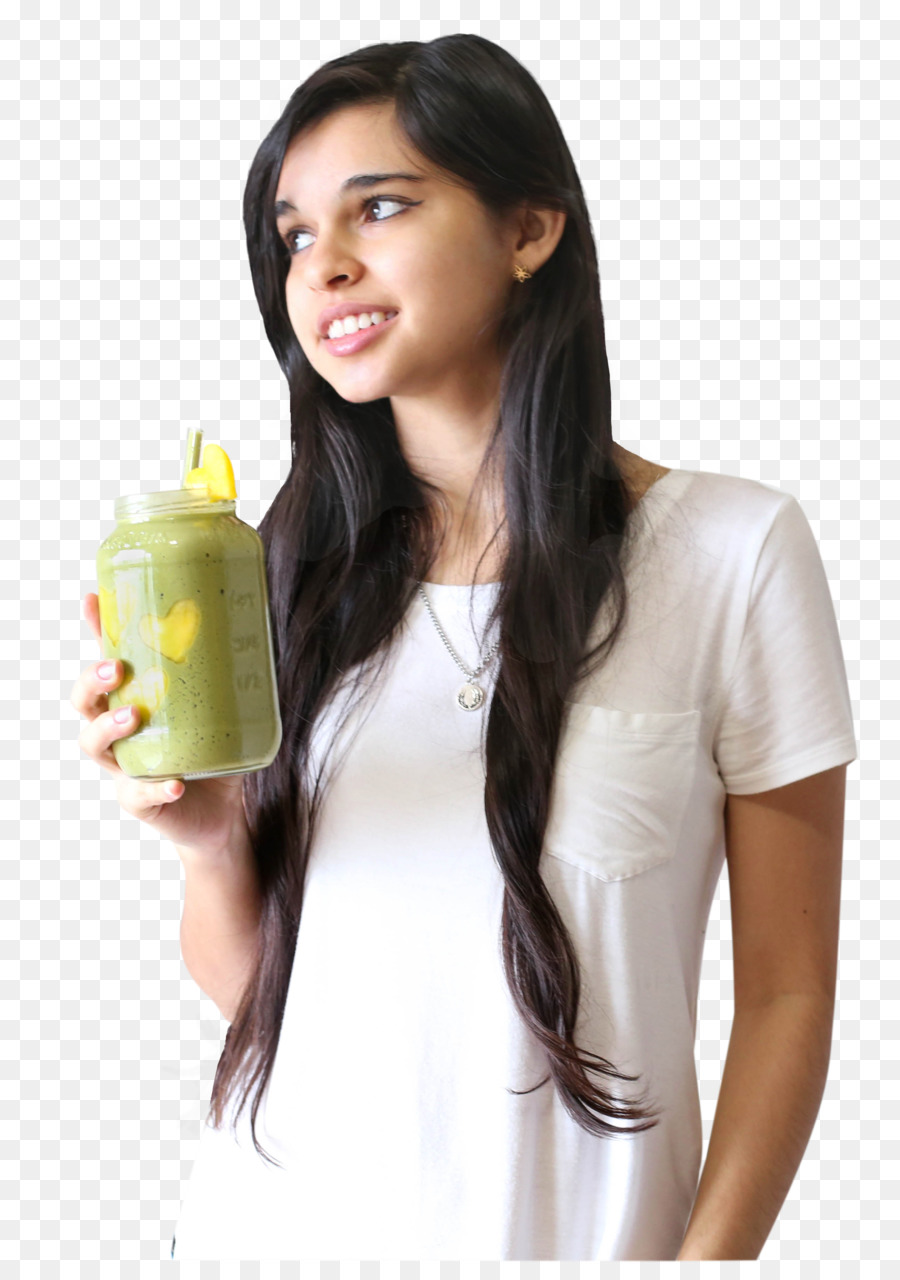 Wanita Dengan Smoothie，Minum PNG