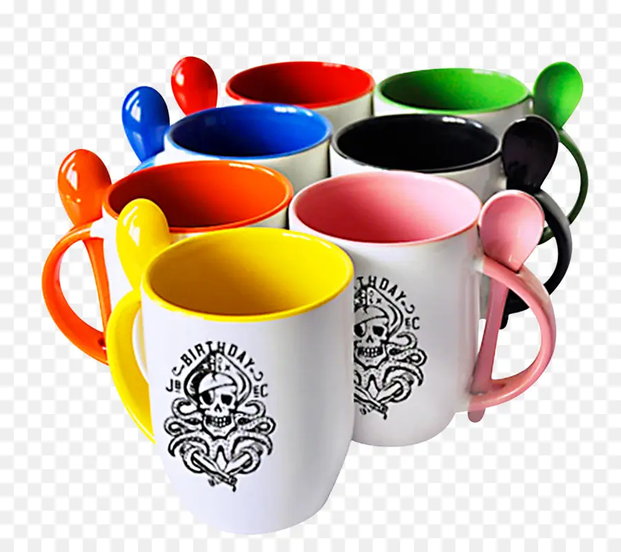 Mug Berwarna Warni，Mug PNG