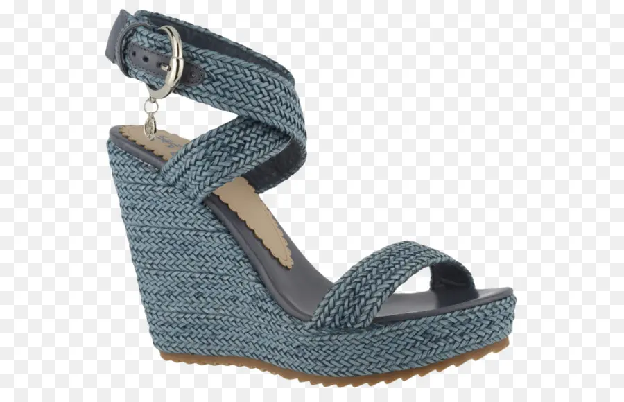 Sandal Wedges Biru，Sepatu PNG