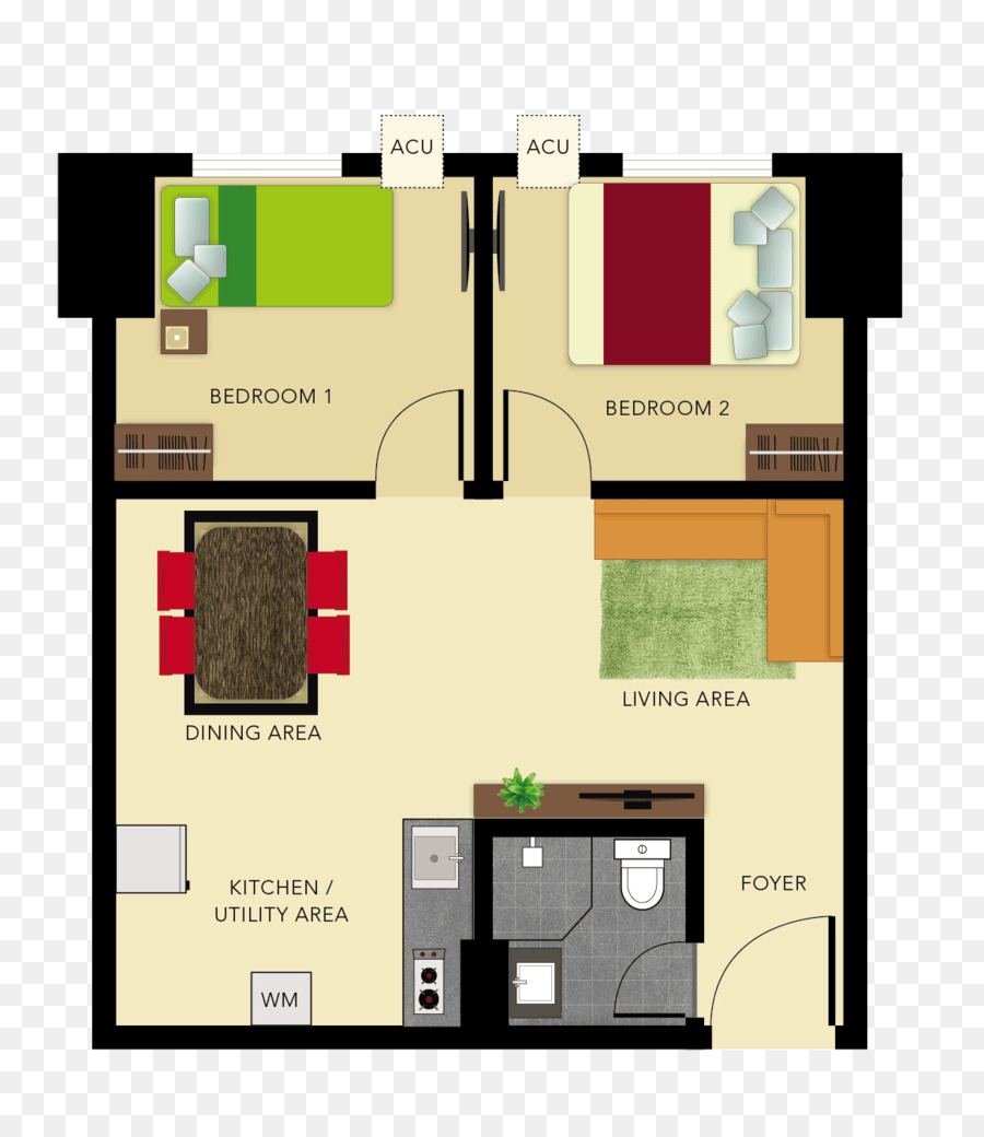 Tata Letak Apartemen，Denah Lantai PNG