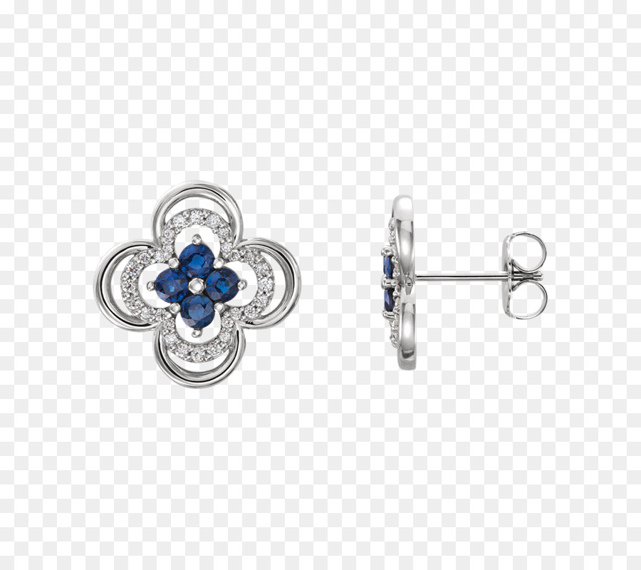 Anting Bunga，Permata Biru PNG