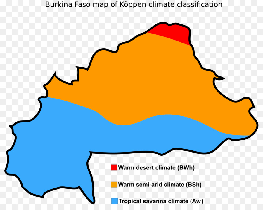 Burkina Faso, Iklim, Peta gambar png