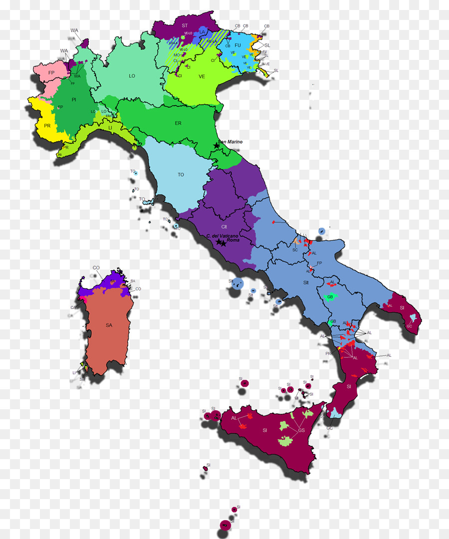 Italia，Peta PNG