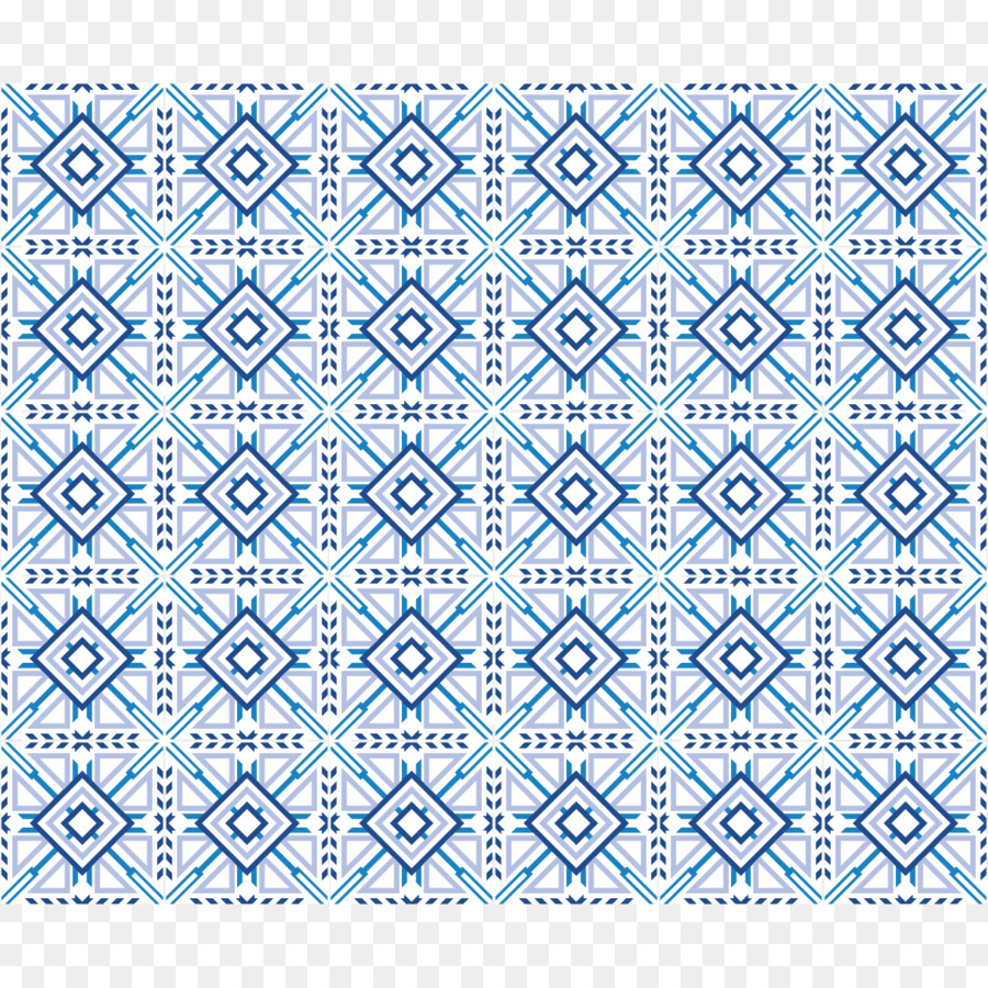 Pola Geometris Biru，Desain PNG