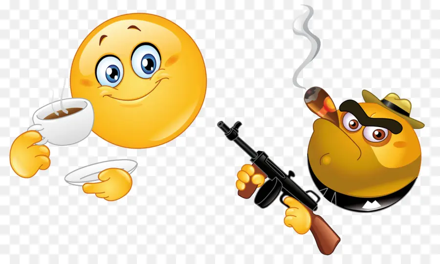 Emoji Dengan Kopi Dan Pistol，Kopi PNG