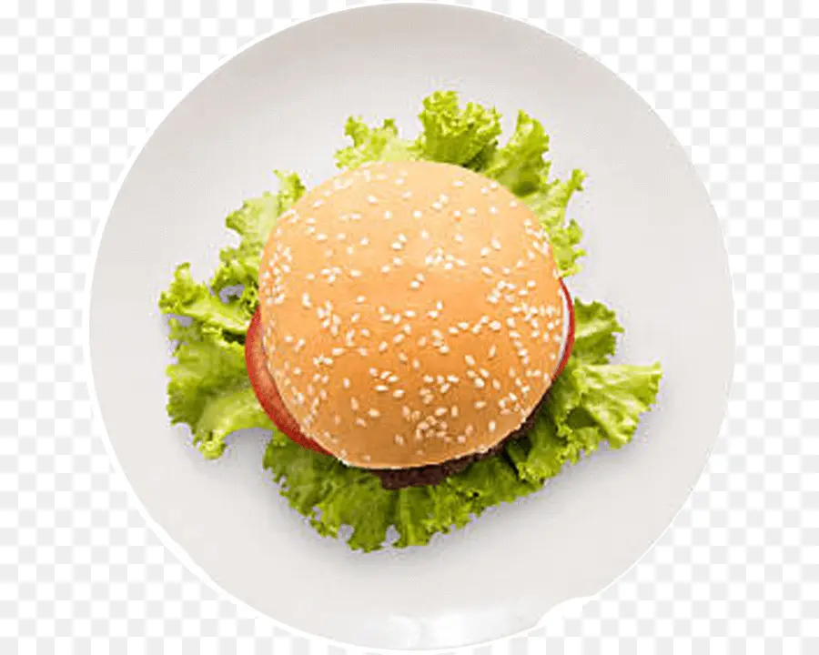 Burger Di Piring，Selada PNG