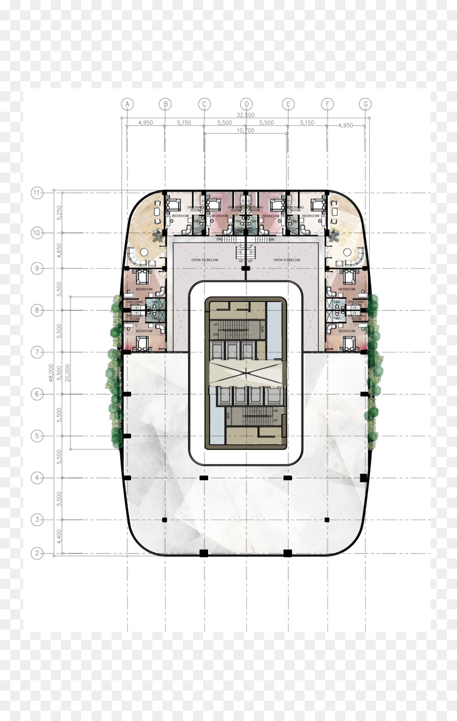 Highrise Building Denah Bangunan gambar png 