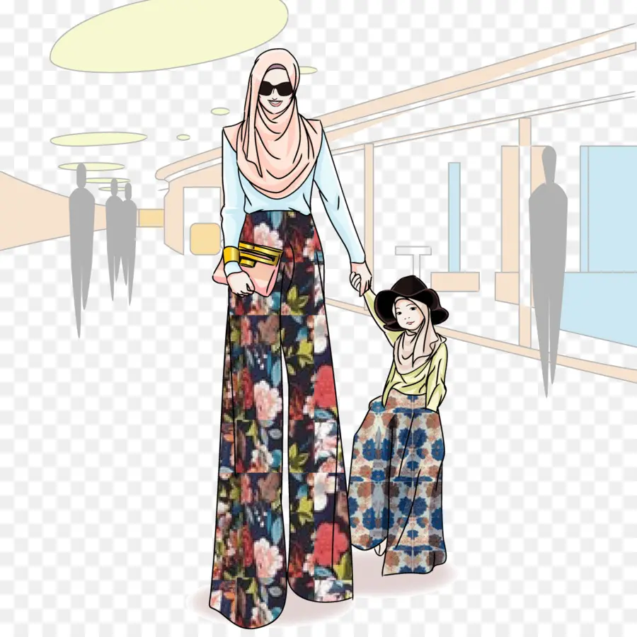 Ilustrasi Ibu Dan Anak，Mode PNG