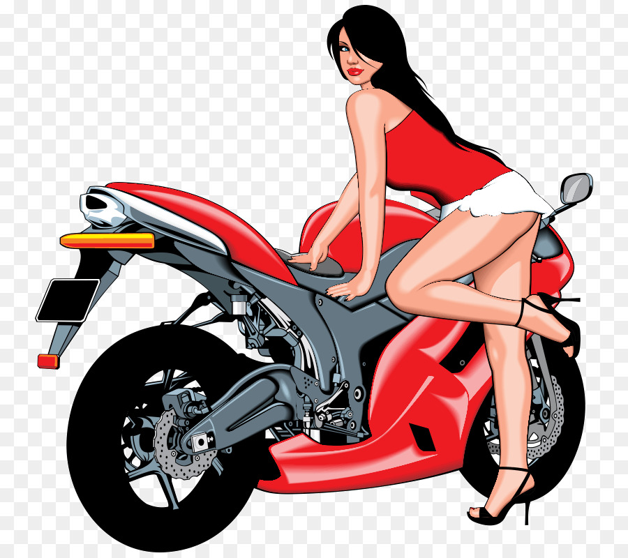 Sepeda Motor Merah，Wanita PNG