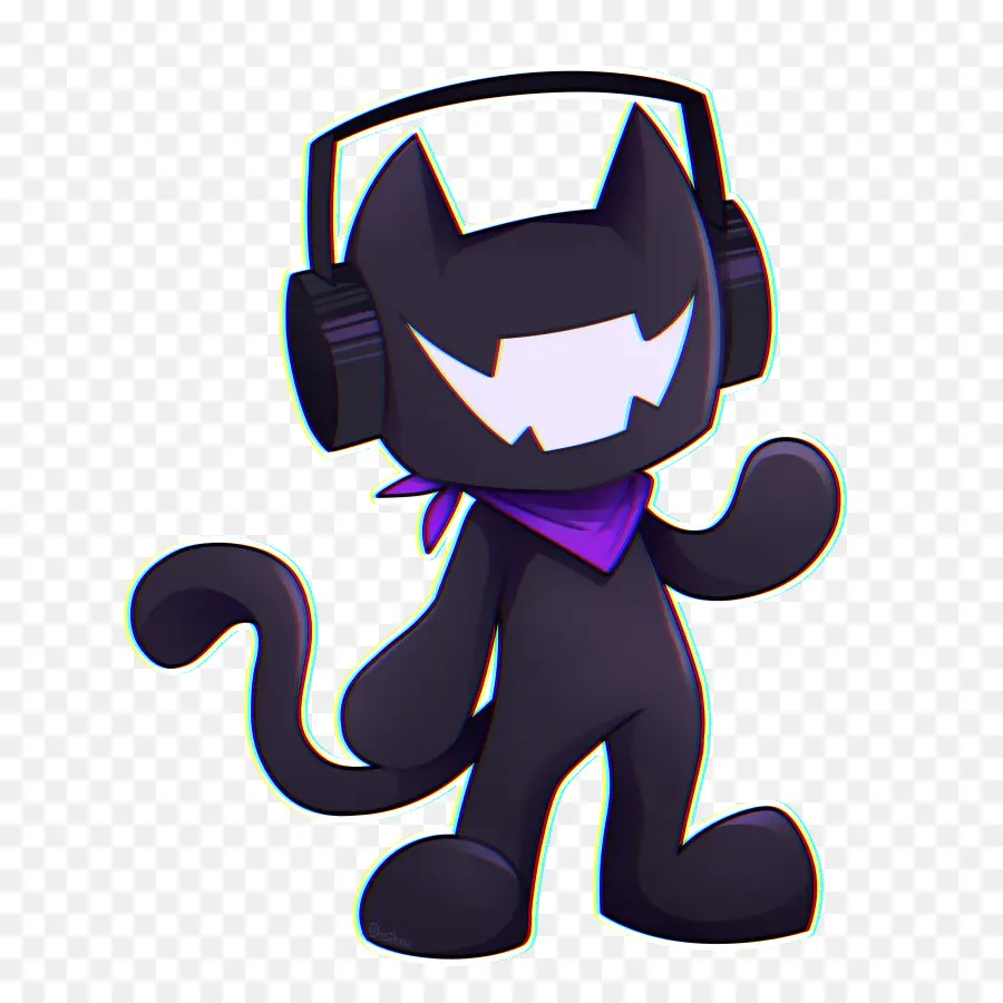 Karakter Kucing，Headphone PNG