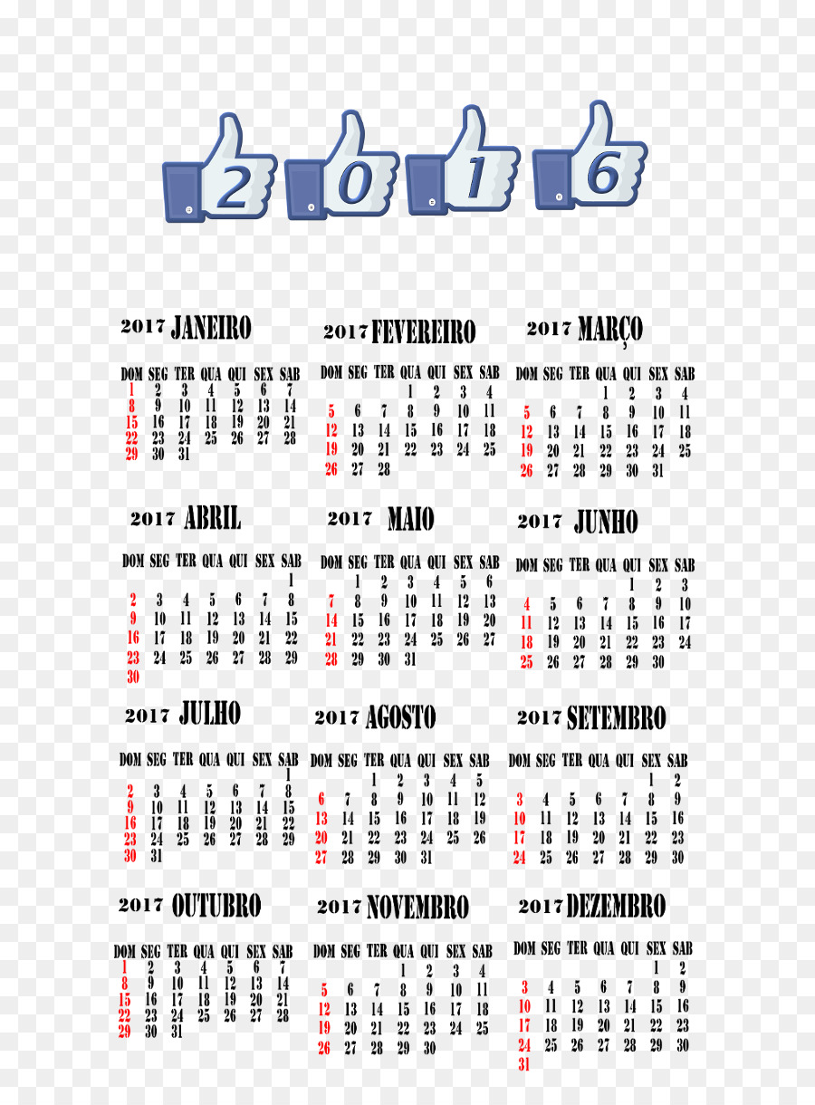 Kalender，2017 PNG