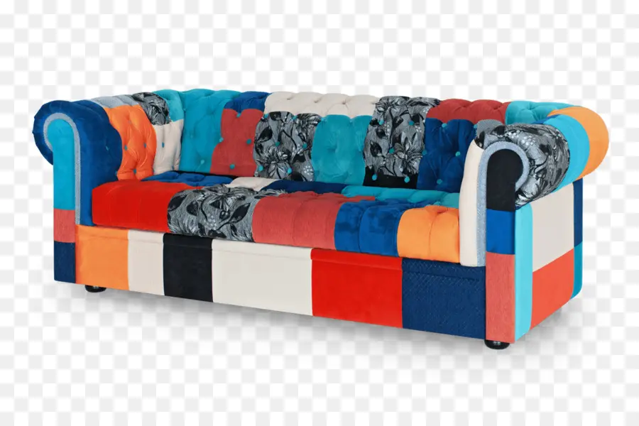 Sofa Tambal Sulam Warna Warni，Sofa PNG