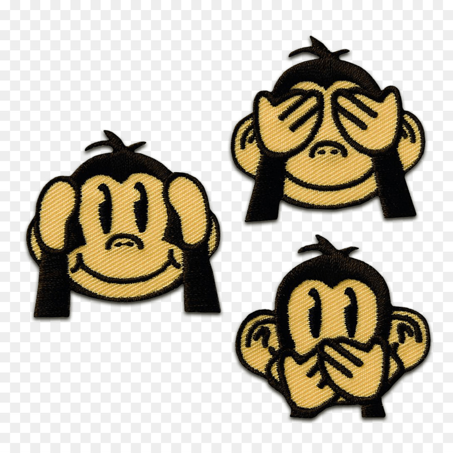 Tiga Monyet Bijak，Bordir Patch PNG