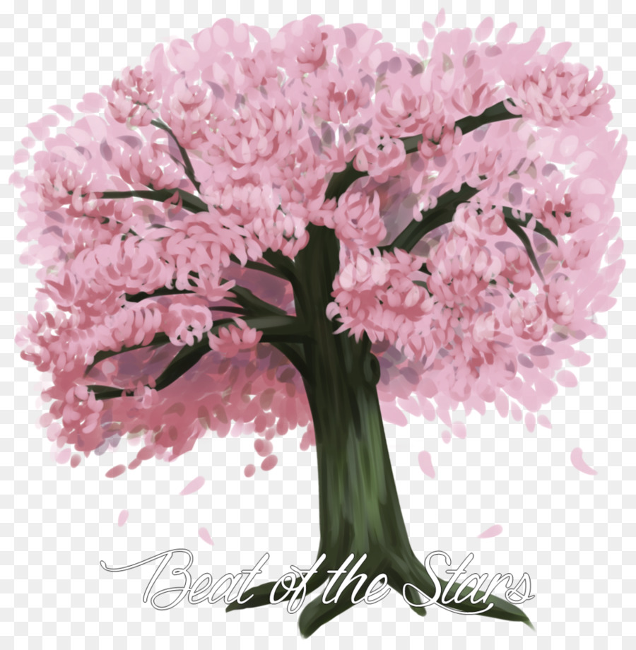 Pohon Bunga Sakura，Bunga Merah Muda PNG