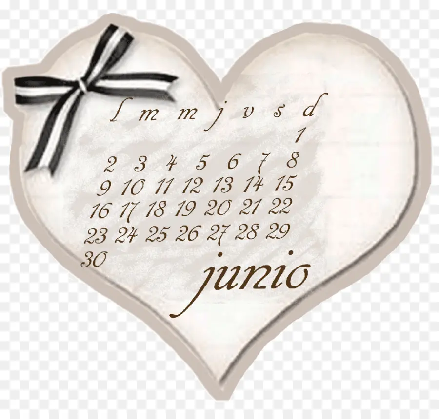 Kalender Berbentuk Hati，Juni PNG