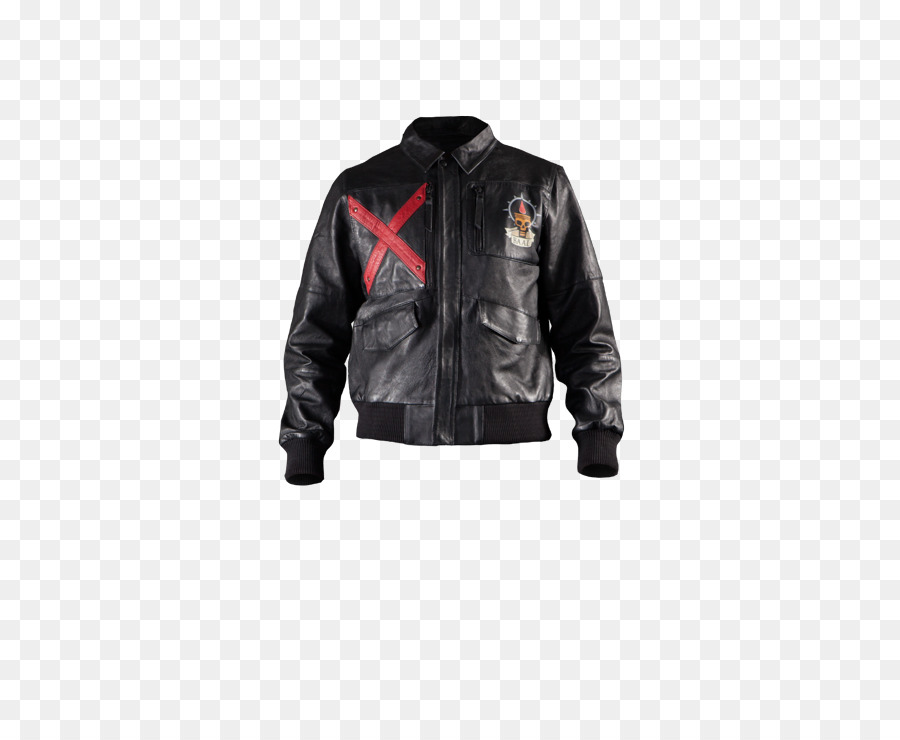 Jaket Kulit Hitam，X Merah PNG