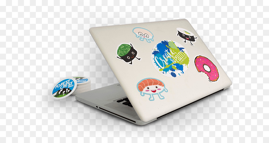 Laptop Dengan Stiker，Stiker PNG