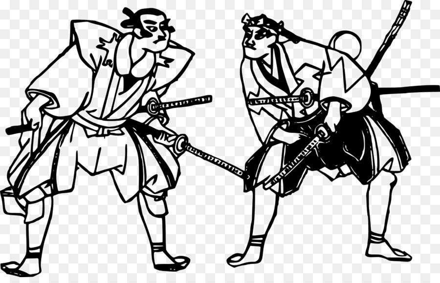 Samurai，Garis Seni PNG