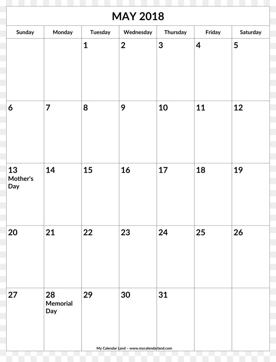 Kalender，2018 PNG