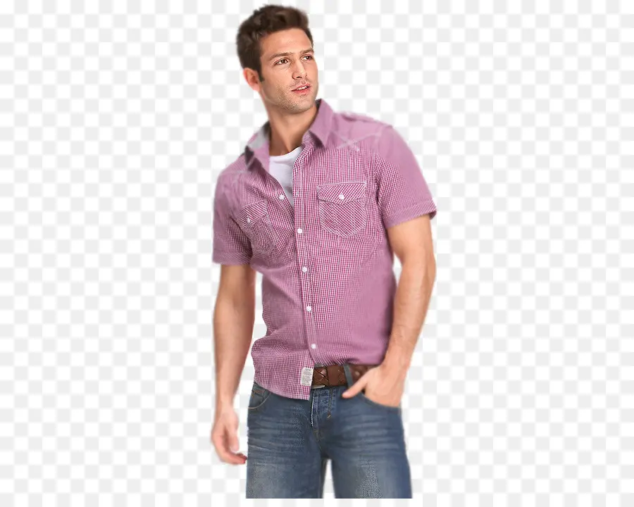 Pria Berkemeja Kasual，Jeans PNG