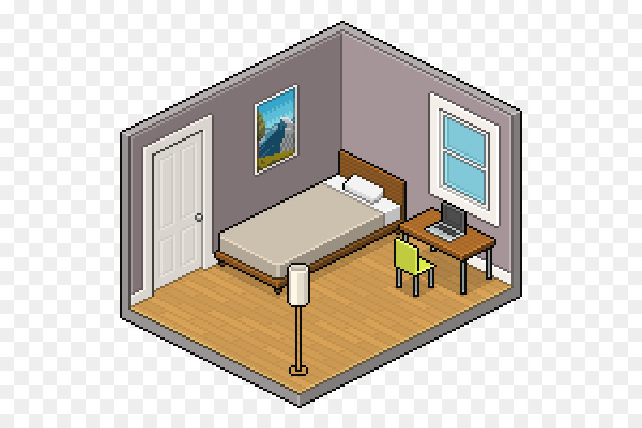 Pixel Seni, Kamar Tidur, Proyeksi Isometrik gambar png