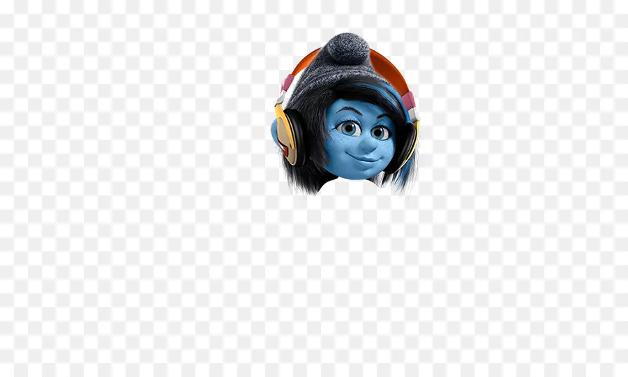 Karakter Kartun Biru，Headphone PNG