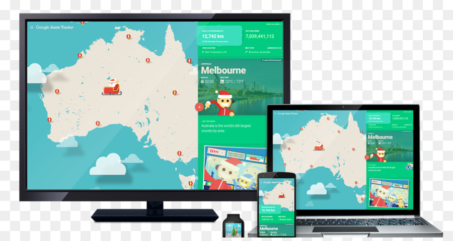 Monitor Komputer，Google Santa Tracker PNG