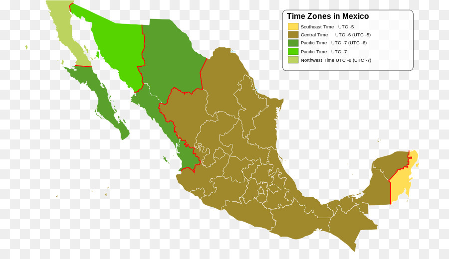 Meksiko，Waktu Standar Tengah PNG