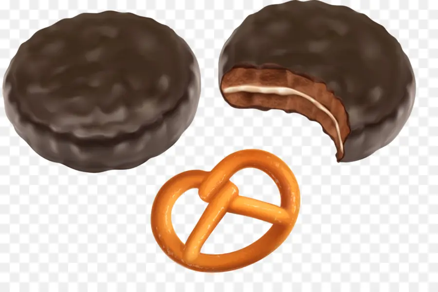 Pretzel Coklat，Manis PNG