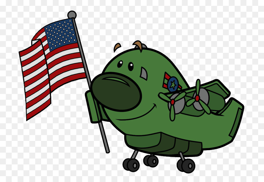 Pesawat Kartun，Bendera Amerika PNG