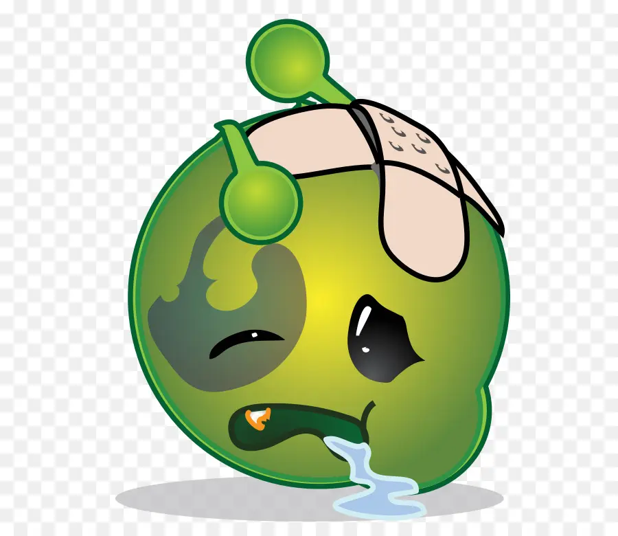 Alien Hijau Yang Sakit，Emoji PNG