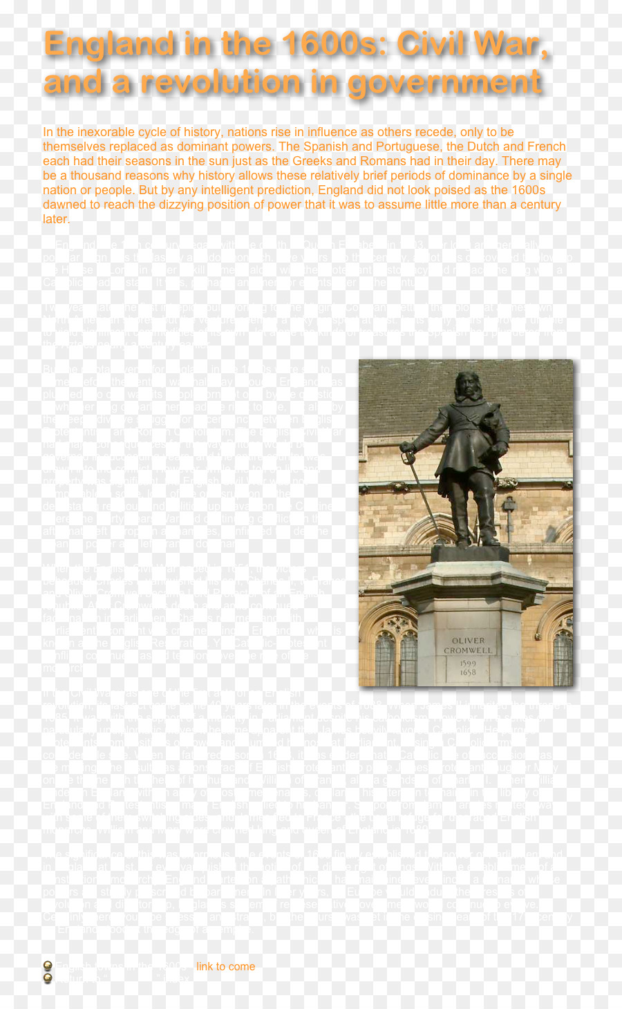 Patung Oliver Cromwell Westminster，Monumen PNG