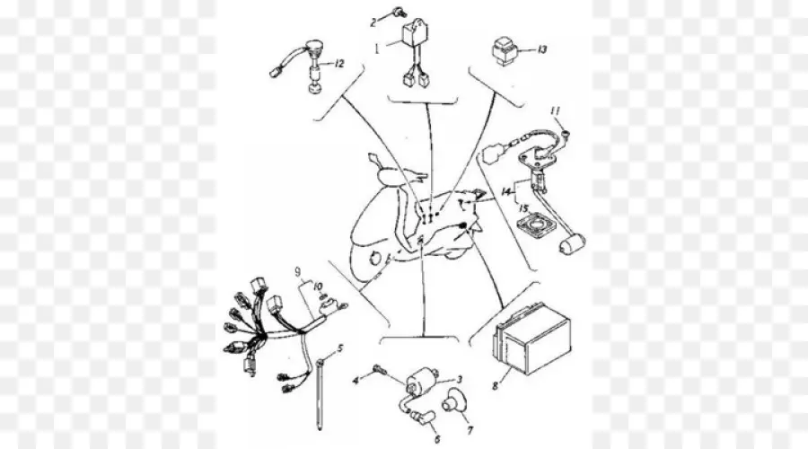 Diagram Bagian Skuter，Skuter PNG