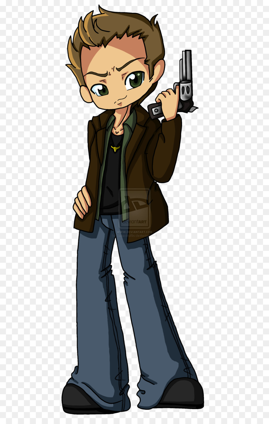 Karakter Kartun Dengan Pistol，Pistol PNG