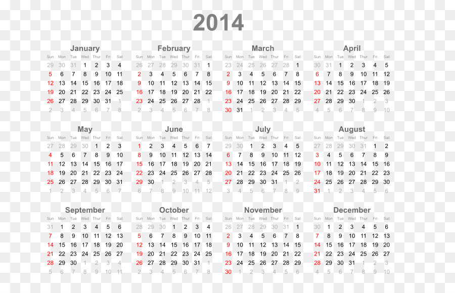 Kalender，2019 PNG