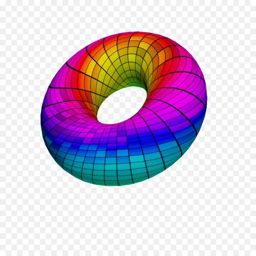 Torus Berwarna Warni，3d PNG