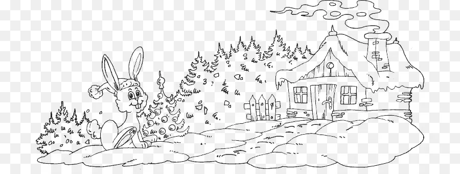 Rumah Doodle Kecil Yang Lucu，Salju PNG