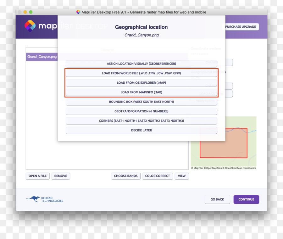 Georeferensi，Program Komputer PNG