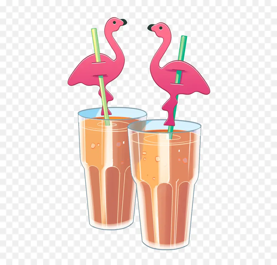 Sedotan Flamingo Dalam Minuman，Jus PNG