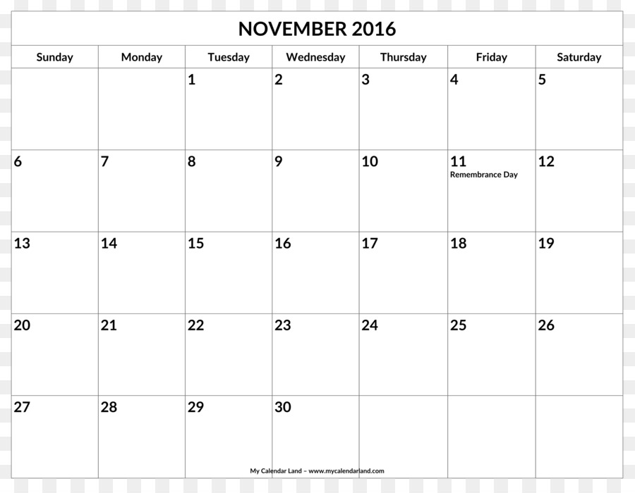 Kalender November 2016，Tanggal PNG