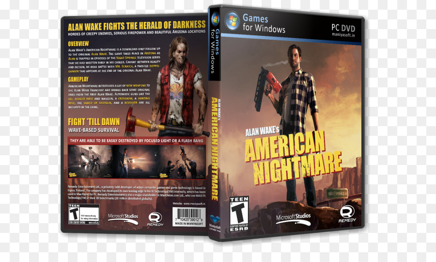 Alan Wake American Nightmare，Alan Bangun PNG