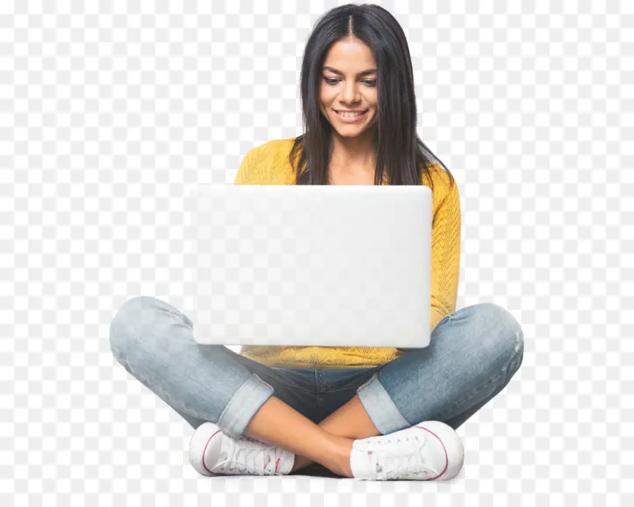 Wanita Dengan Laptop，Laptop PNG