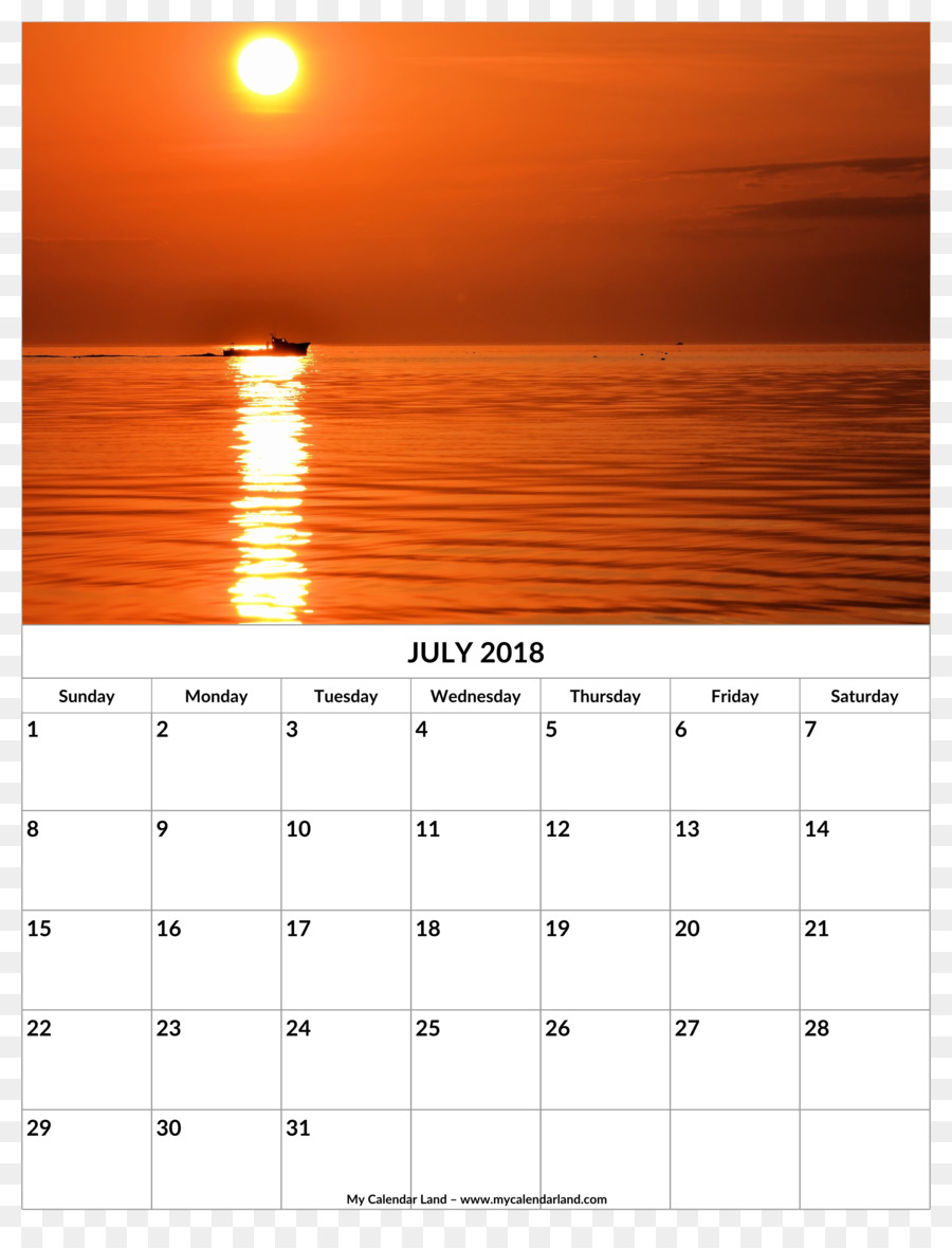 Kalender，2018 PNG