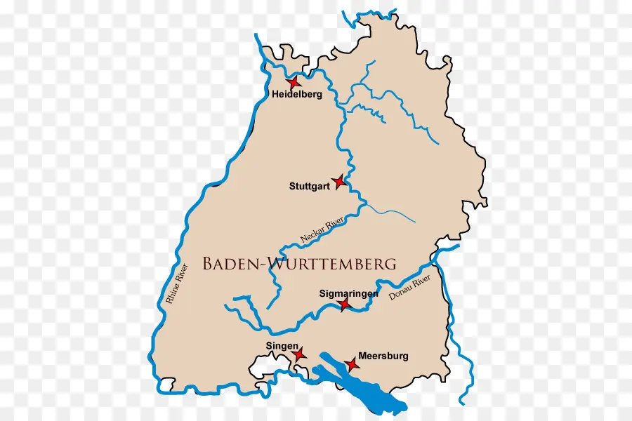 Peta Baden Württemberg，Jerman PNG